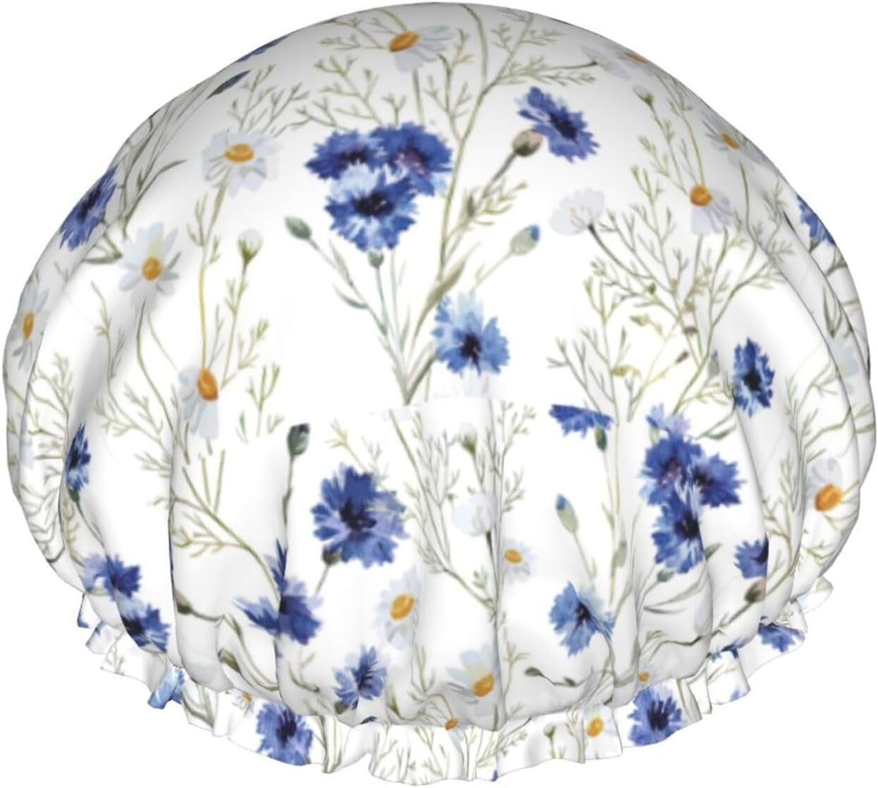 WURTON French Bulldog Print Women Soft Lightweight Shower Cap Shower Capbathing Hat for Long Hair, Breathable