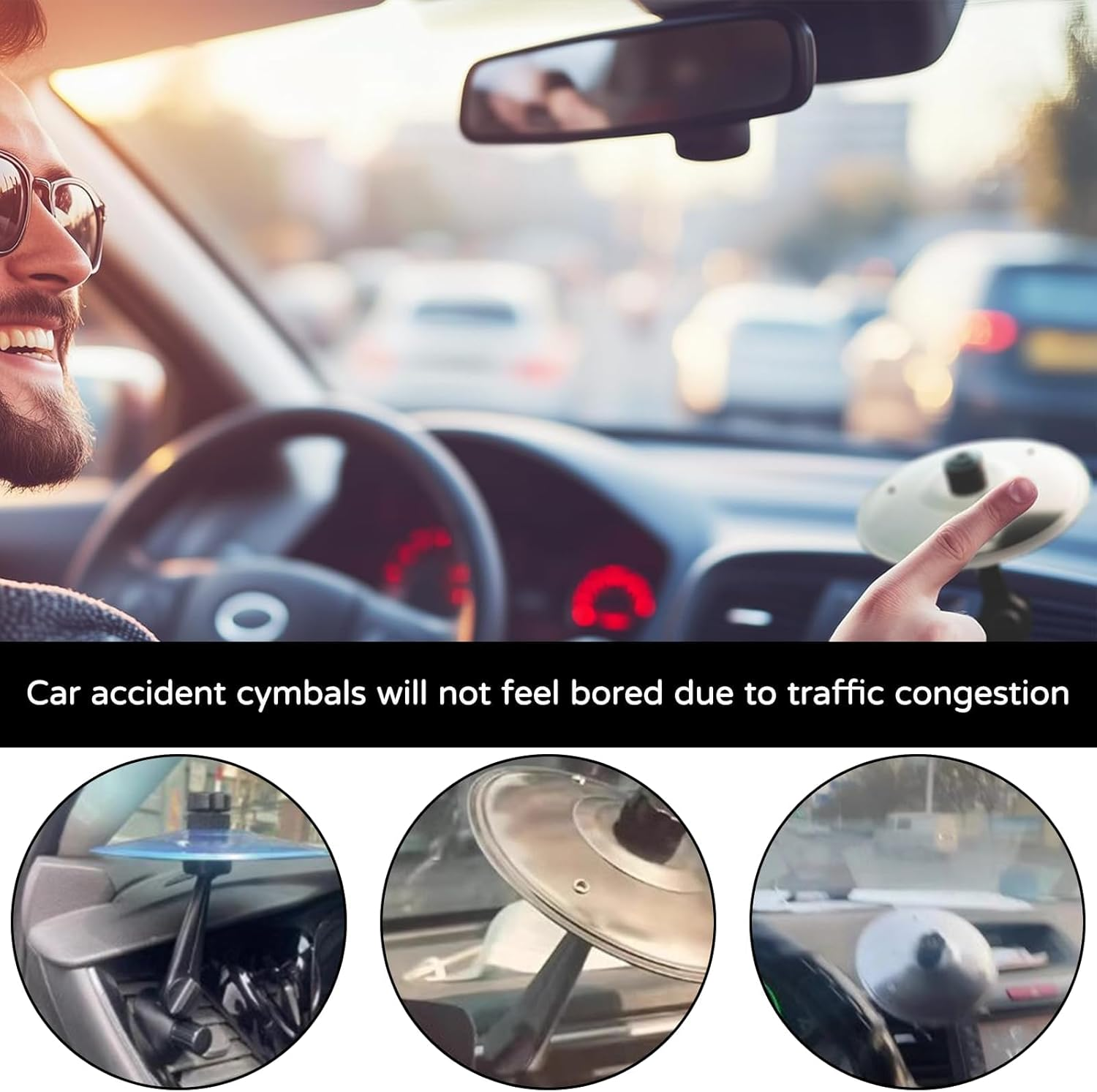 1 Pcs Car Cymbal Air Vent,Car Cymbal,Car Symbol Drum Air Vent,Platillo De Bateria Para Auto,Car Drum Cymbal Air,Crash Cymbal,Drum For,For All Types of Vehicles image number 1