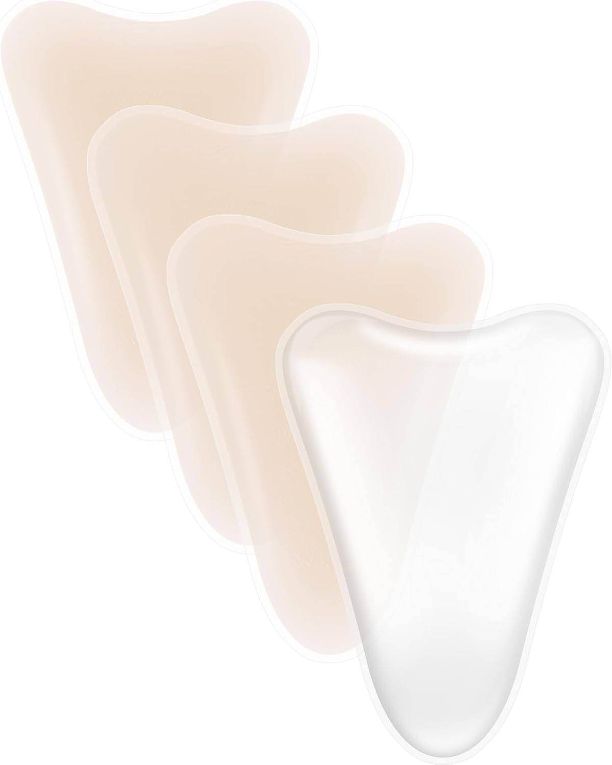 CICKEE Camel Toe Concealer Reusable Silicone Prevention Underwear for Women Cameltoe Hider Cover Insert Pad for Yoga Swimsuit Leggings Activewear Bikini - 3 Pack in Nude 1 Pack in Transparent image number 2