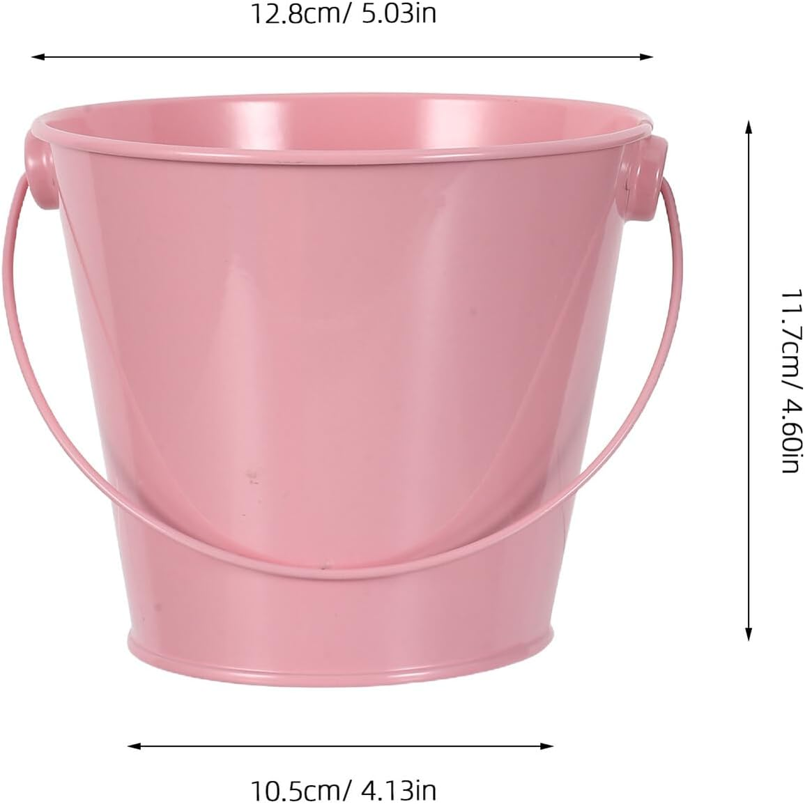 NAMOARLY 5Pcs Iron Pencil Holder Bucket Set Handle Metal Pen Cups for Desk Organization, Classroom Storage, Office Management, Desktop Decoration in Pink, Yellow, Red, Light Blue, and Black image number 3