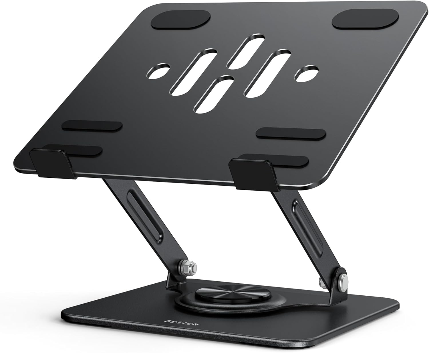 BESIGN LS11 Laptop Stand with 360&deg; Rotating Base, Ergonomic Adjustable Notebook Holder, Riser Holder Computer Stand Compatible with Air, Pro, Dell, HP, Lenovo More 10-14" Laptops (Black) image number 1