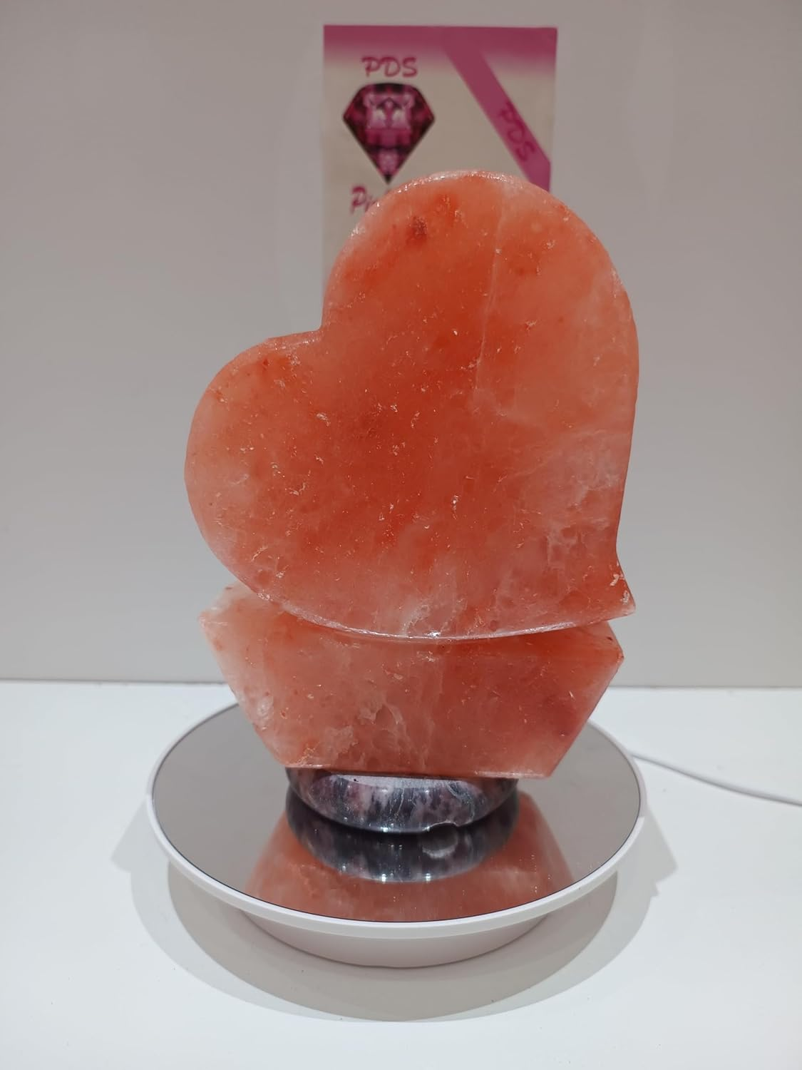 Heartstone Design Natural Heart Salt Lamp 100% Authentic, Handcrafted from the Foothills of the Himalayas Beautifully Hand Craft Heart Shape Lamp image number 4