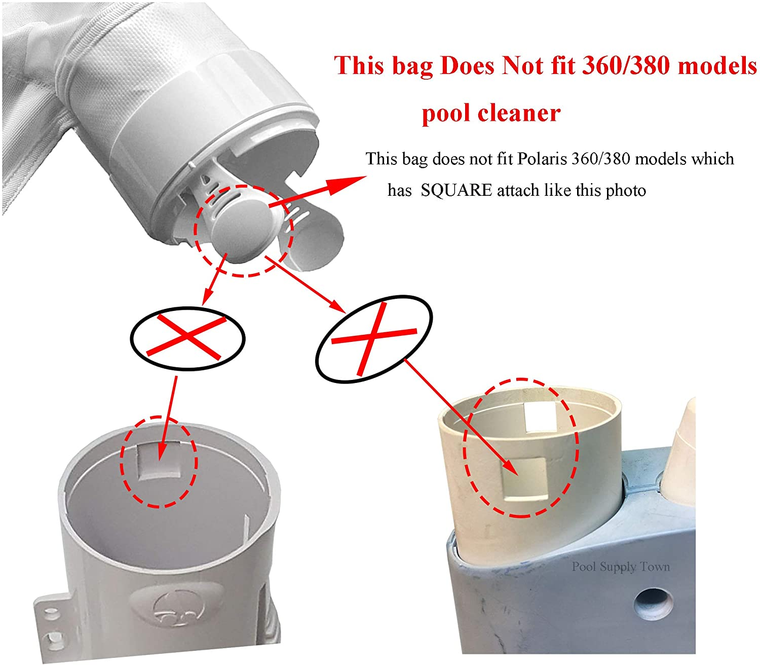 ATIE Poolsupplytown 280 All Purpose Bag Fits for Polaris 280, 480 Pool Cleaner All Purpose Bag K16-2 Pack