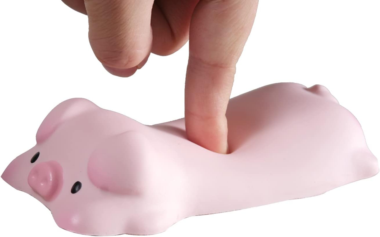Cityhermit Cute Wrist Rest Support for Mouse Computer Arm Desk Ergonomic Kawaii Office Supplies Slow Rising PU Pad (Pink Pig-2Pcs) 5X2.56Inch (JL-D1152) image number 2