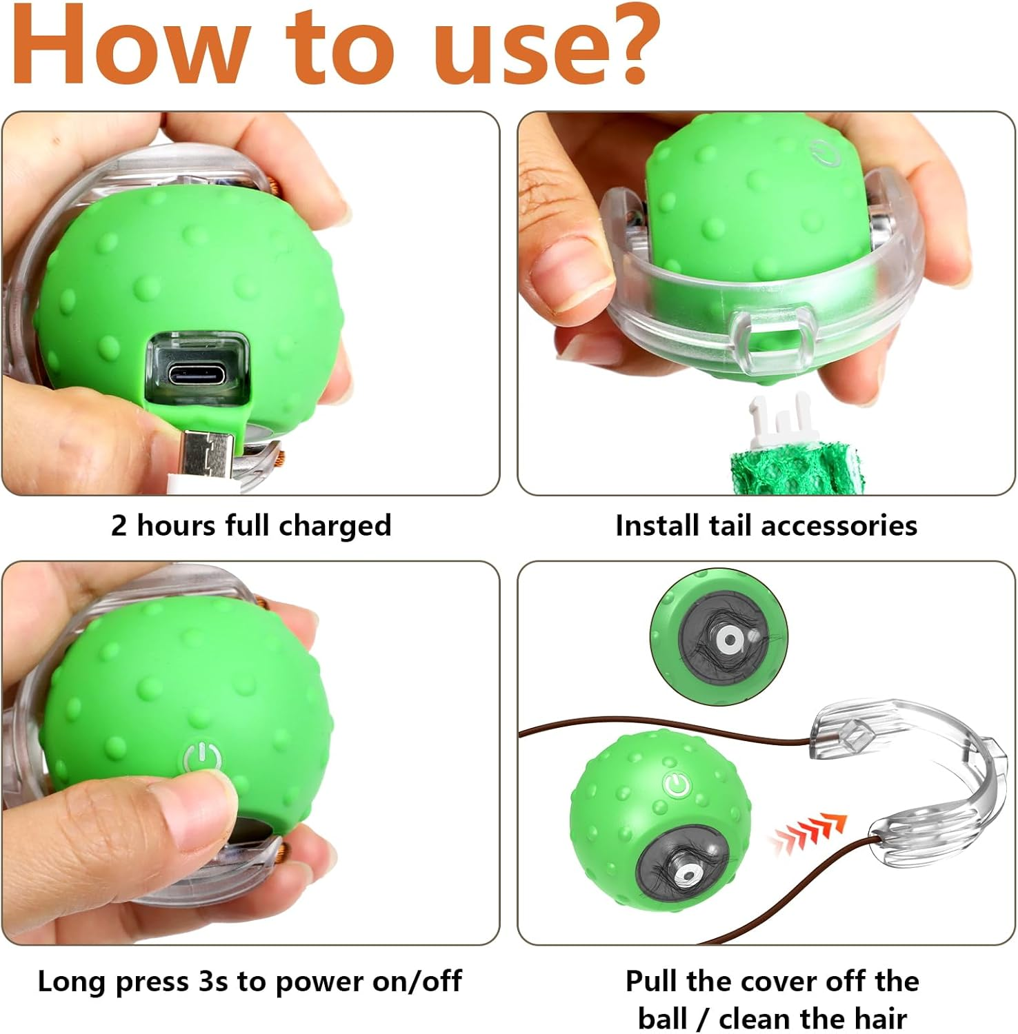 Giociv Interactive Cat Toys for Bored Cats, with Chirping, Centipede Motion Wake-Up Super Motor Cat Ball on Rug image number 1