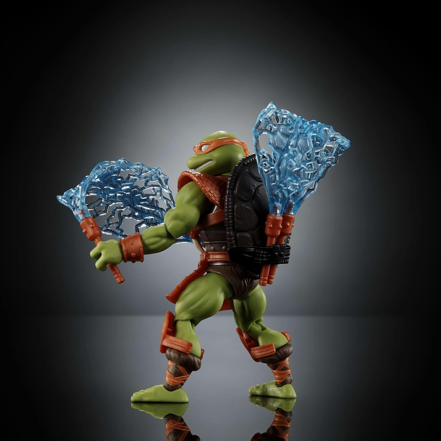 Masters of Universe Origins Turtles of Grayskull Michelangelo Reptile Wars Posable Action Figure, Teenage Mutant Ninja & Motu Crossover Hero Mikey Toy image number 3