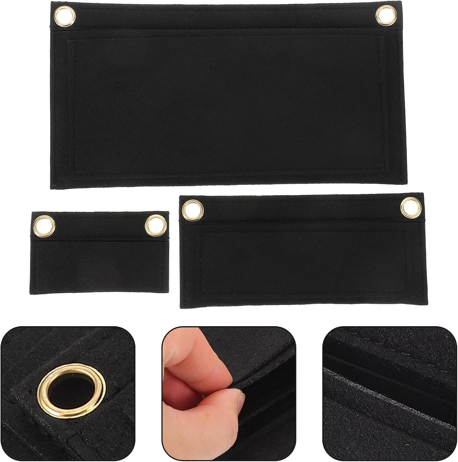 IMIKEYA 3Pcs Handbag Organizer Insert Felt Tote Bag Liner with Inner Pockets, Purse Storage Insert for Envelope and Wallet Bags, Travel and Daily Use Accessories image number 3