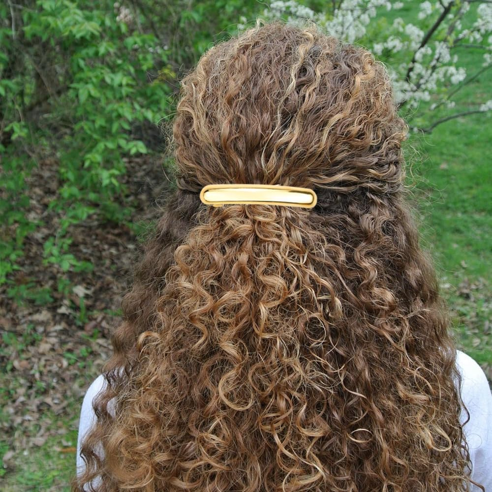 6PCS Metal Gold Hair Cuffs for Ponytails Geometric Elastic Hair Clips High Ponytail Hair Buckles Decorative Barrettes Strong Hold Hair Accessories for Women (Gold+Silver) image number 4