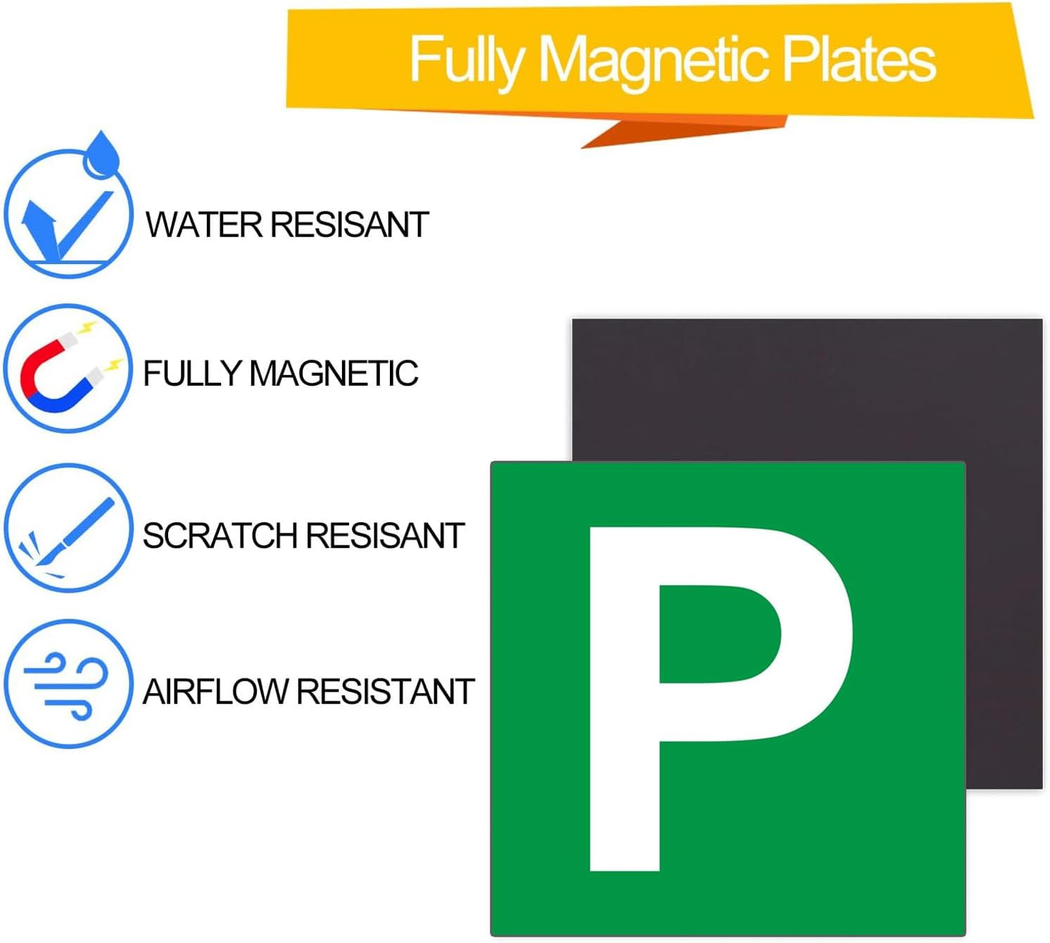 2PCS Learning Learner Driver Magnetic Yellow L Plate Car Licence Green P RED P (Green P for Victoria) image number 4