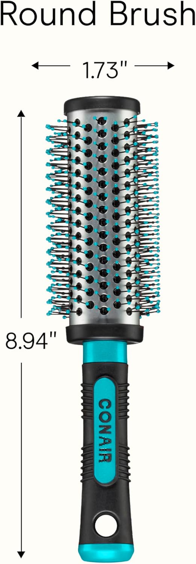 Conair Salon Results round Hair Brush - Hair Brush Blow Dryer - Large round Brush for Blow Out - Nylon Bristles - Curly Hair Brush - Hair Brushes for Women - Hair Brushes for Women image number 3