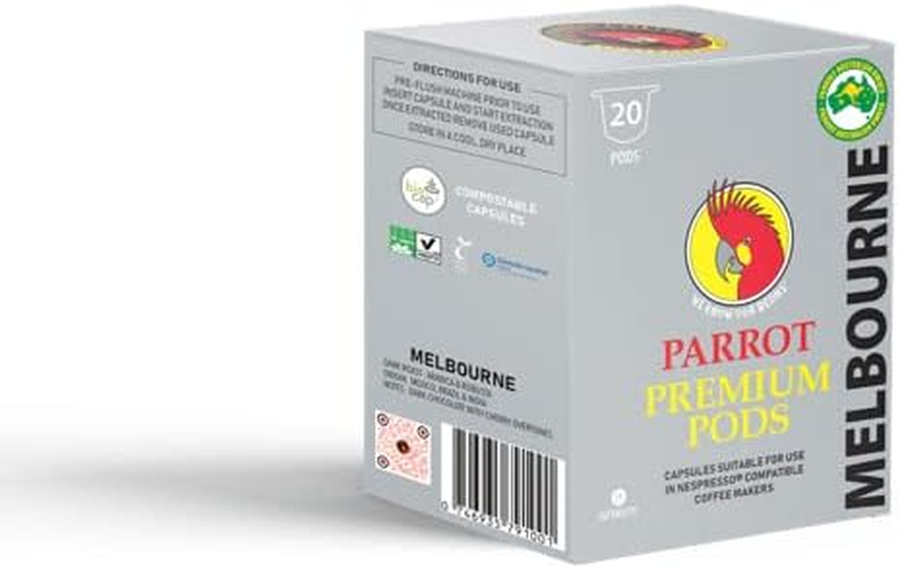 Red Parrot Coffee - Premium Coffee Pods Melbourne, 20 Pods (Pack of 2)