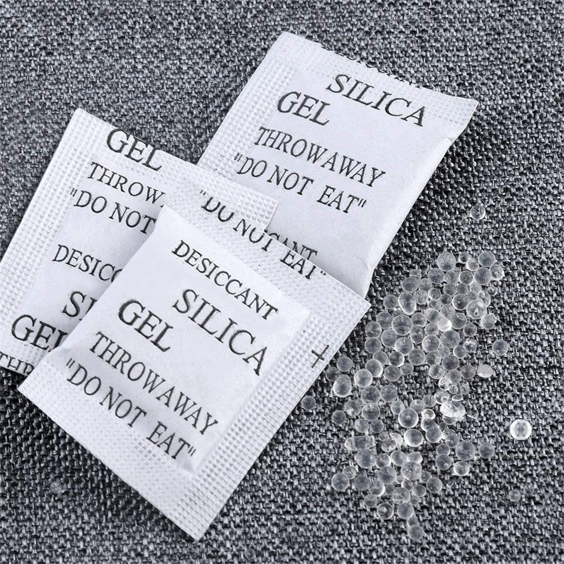 Durimoiy 2 Gram [100 Packets] Silica Gel Packets, Desiccant Packs, Dehumidifier - Silica Gel Packets, Moisture Absorbers, Silica Gel, Silica Packets image number 5