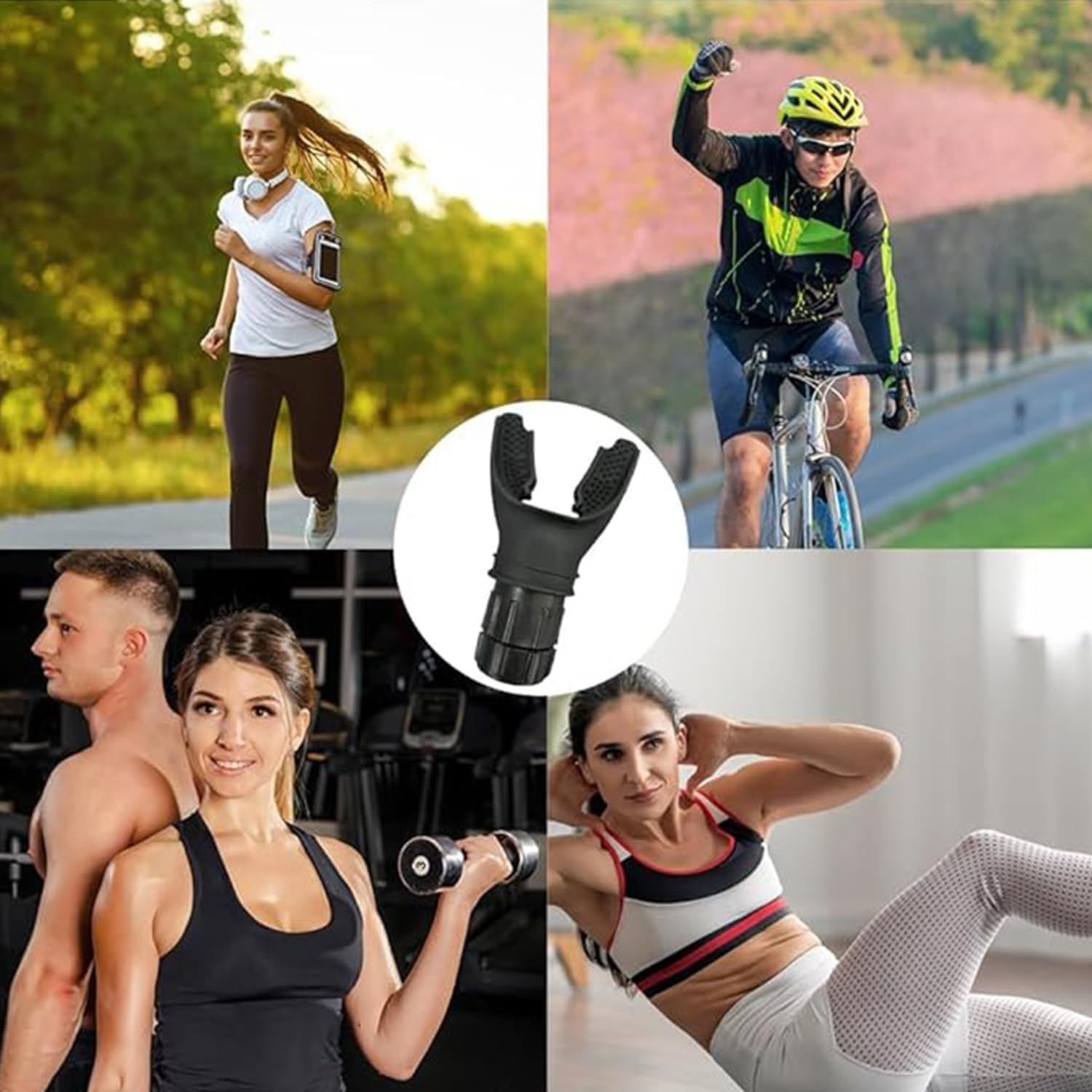 Roczential Adjustable Resistance Lung Capacity, Respiratory Trainer Compact Lung Exercise Device for Exercise Trainer, Easy to Carry, Easy to Clean, Portable Exerciser (Black) image number 1