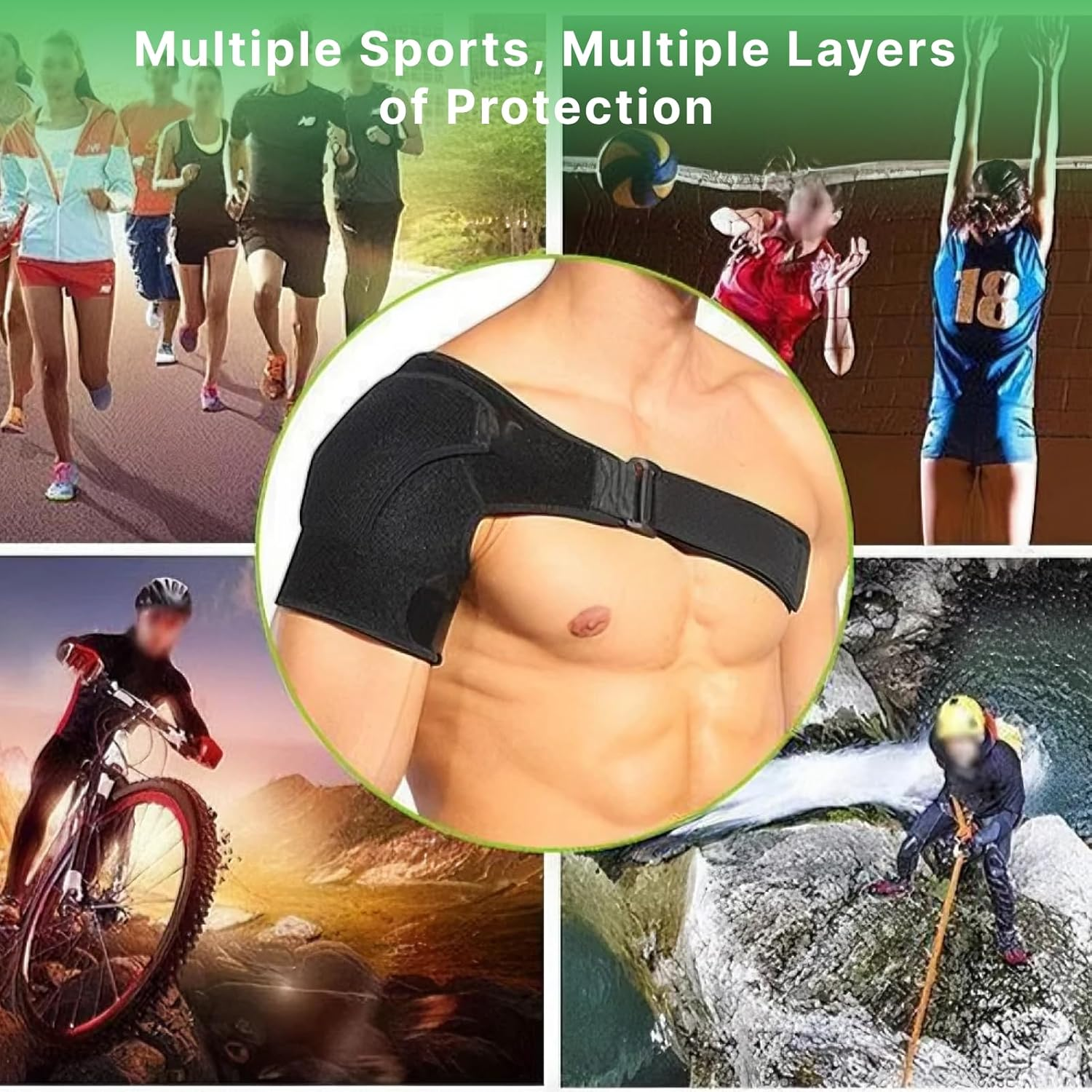 Adjustable Shoulder Brace with Pad, Support for Rotator Cuff, Tendonitis, AC Joint Pain Relief, for Men & Women, Fits Left or Right Shoulder image number 4