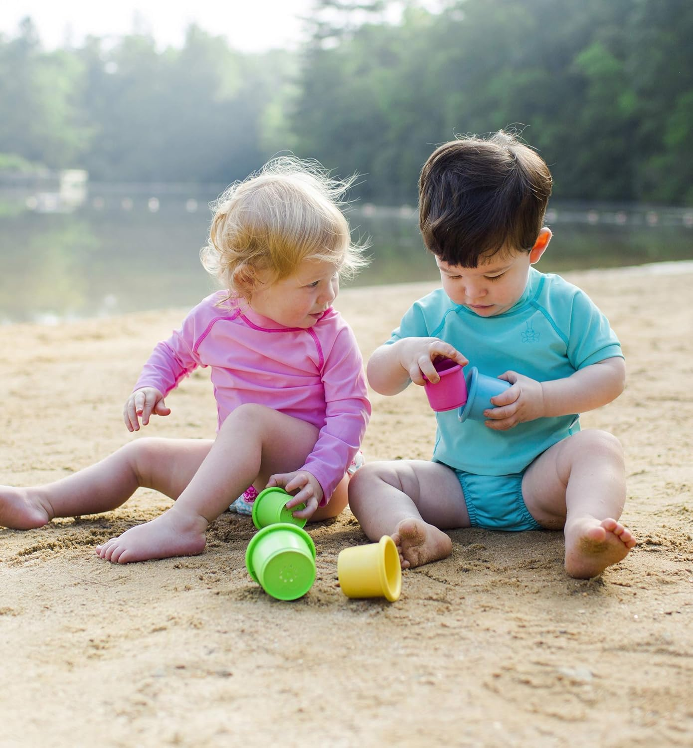 Green Sprouts Stacking Cups 6 Piece Set for 6 Month plus Babies, Multicolor (264301-907-34) image number 1