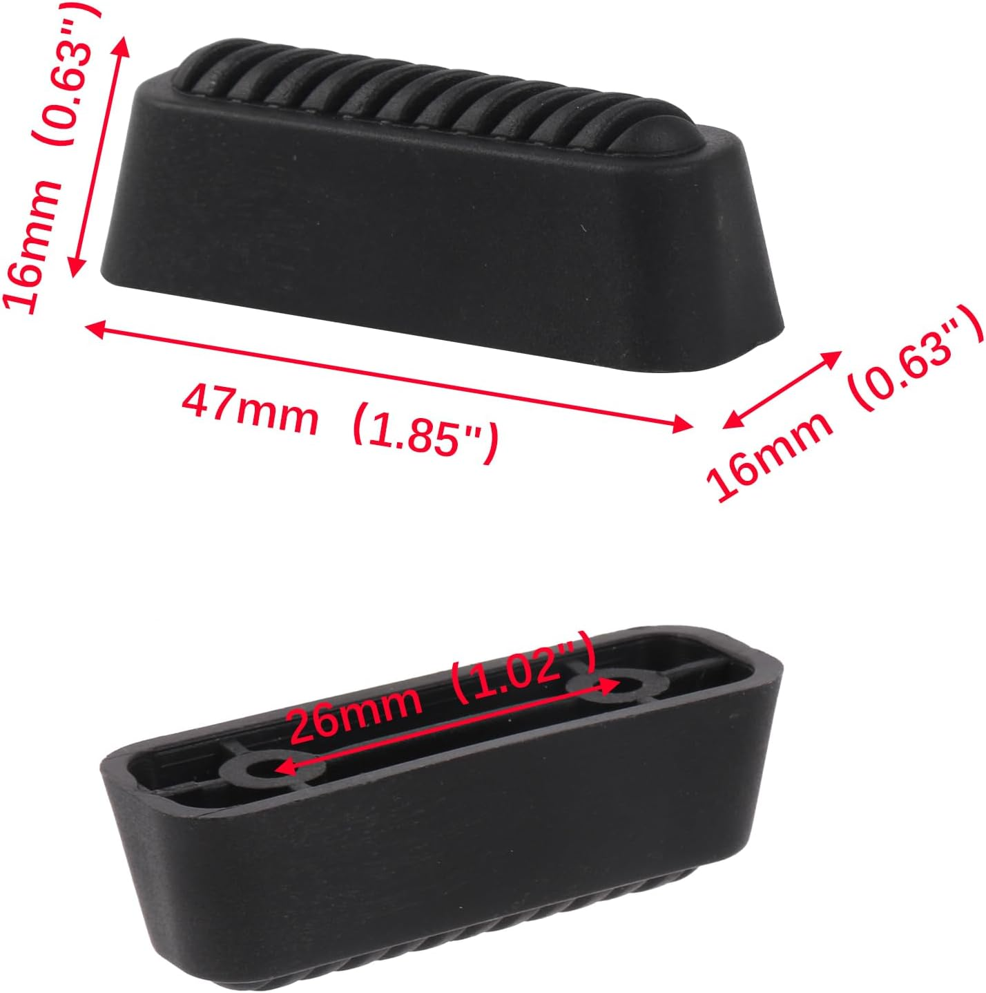 RDEXP 4Pcs Black Feet Pads for Suitcase Luggage Holder Side Feet 4.7 X 1.6Cm