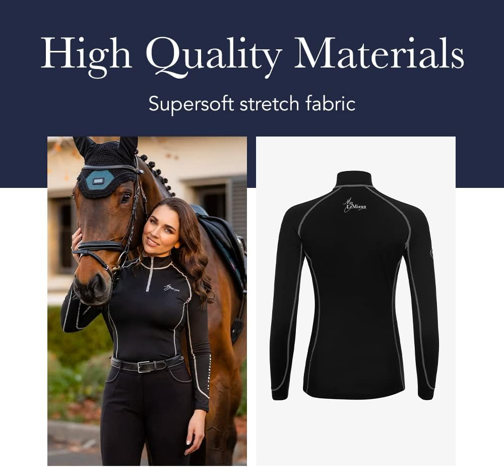 Lemieux Women&rsquo;S Base Layer Top in Black - Long Sleeve Athletic Thermal Shirts -Equestrian Apparel & Gear for Horseback Riding image number 4