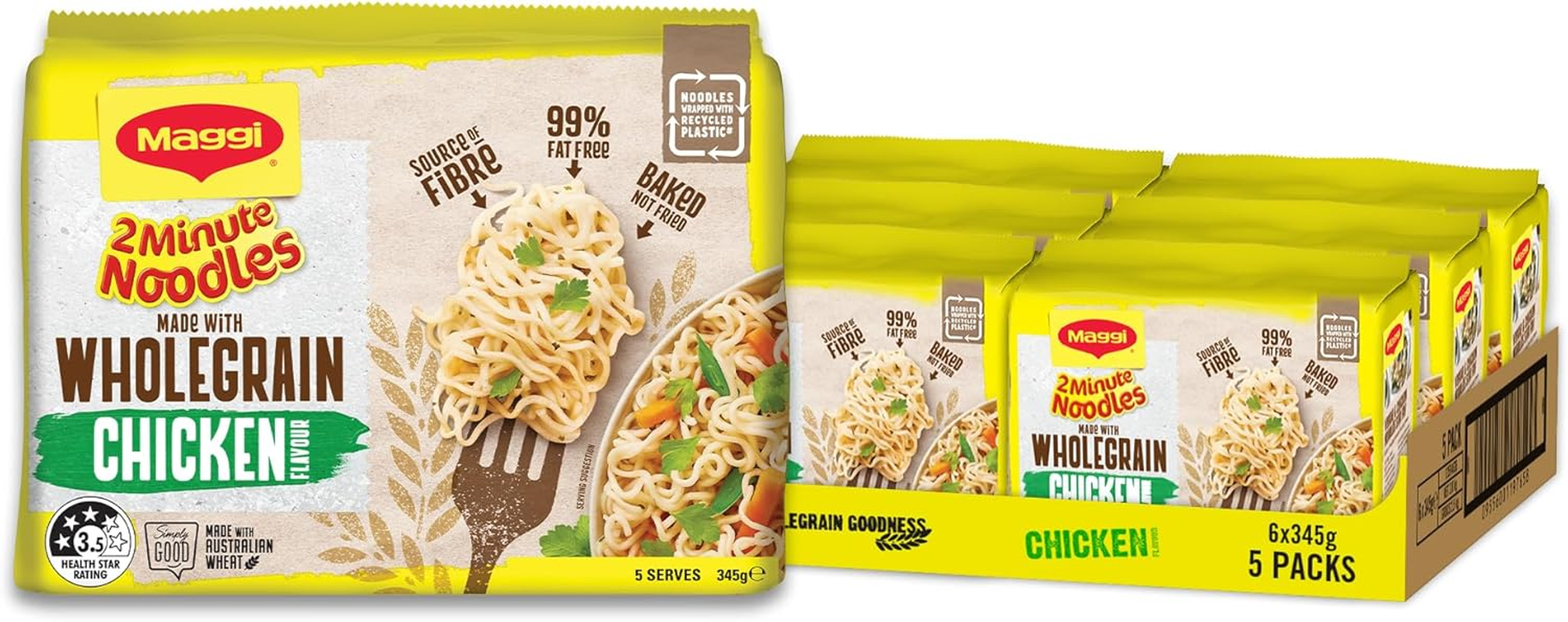 MAGGI 2 Minute Noodles, Chicken 30 Pack, 6 X 5 Pack image number 3