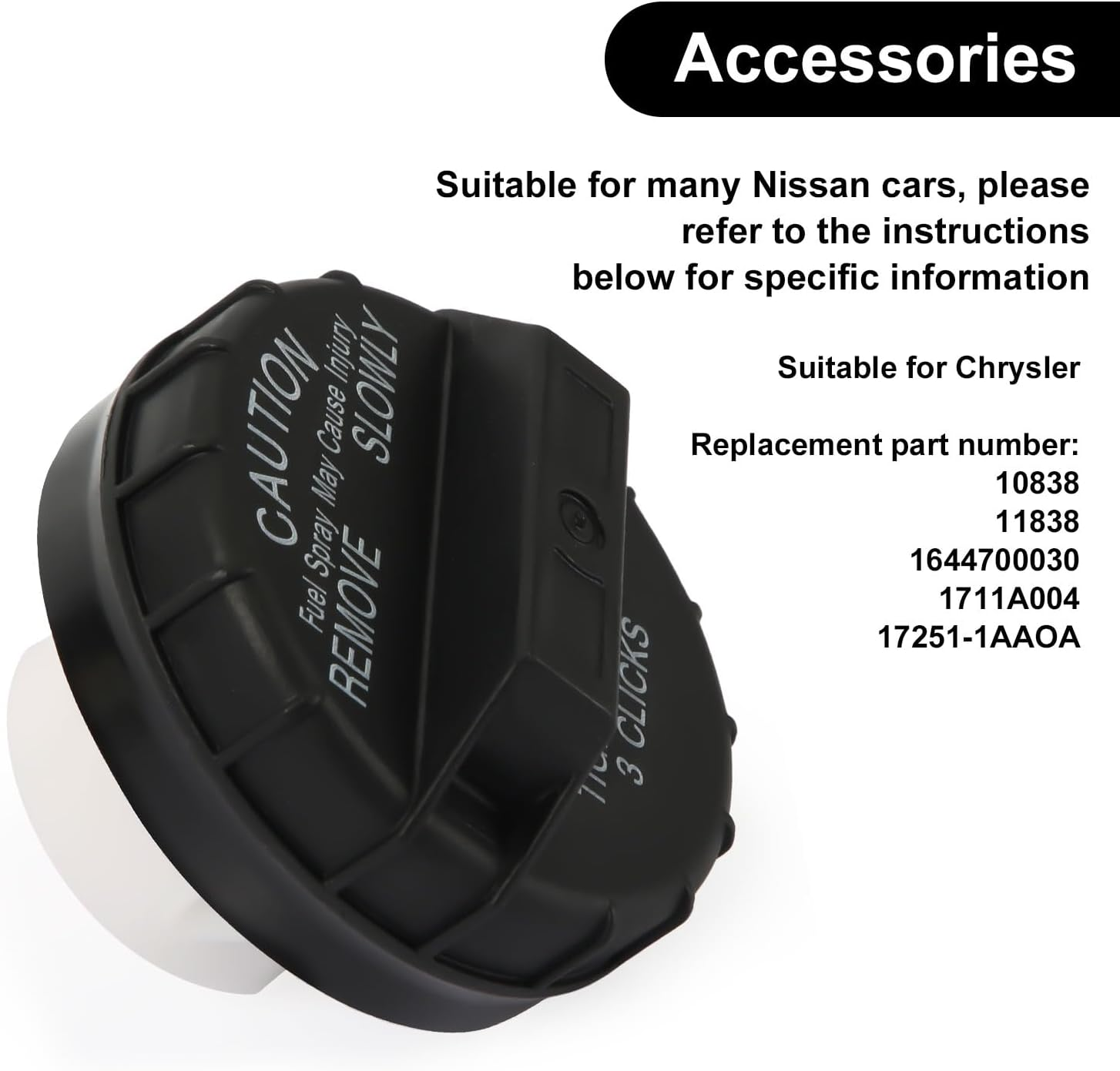 Fuel Tank Gas Cap, 2.76 Inch Plastic Diesel Cap Cover 10838 Fuel Tank Cap Seal for Nissan Frontier 2001-2011 Sentra 2000-2011 Altima Armada Xterra Maxima Pathfinder 370Z Quest Versa Titan Accessories image number 1