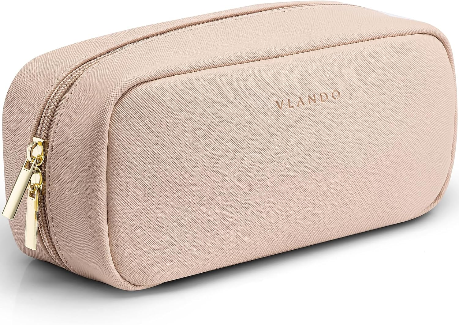 Vlando Travel Makeup Bag, Small Makeup Bag for Purse, Milk Tea