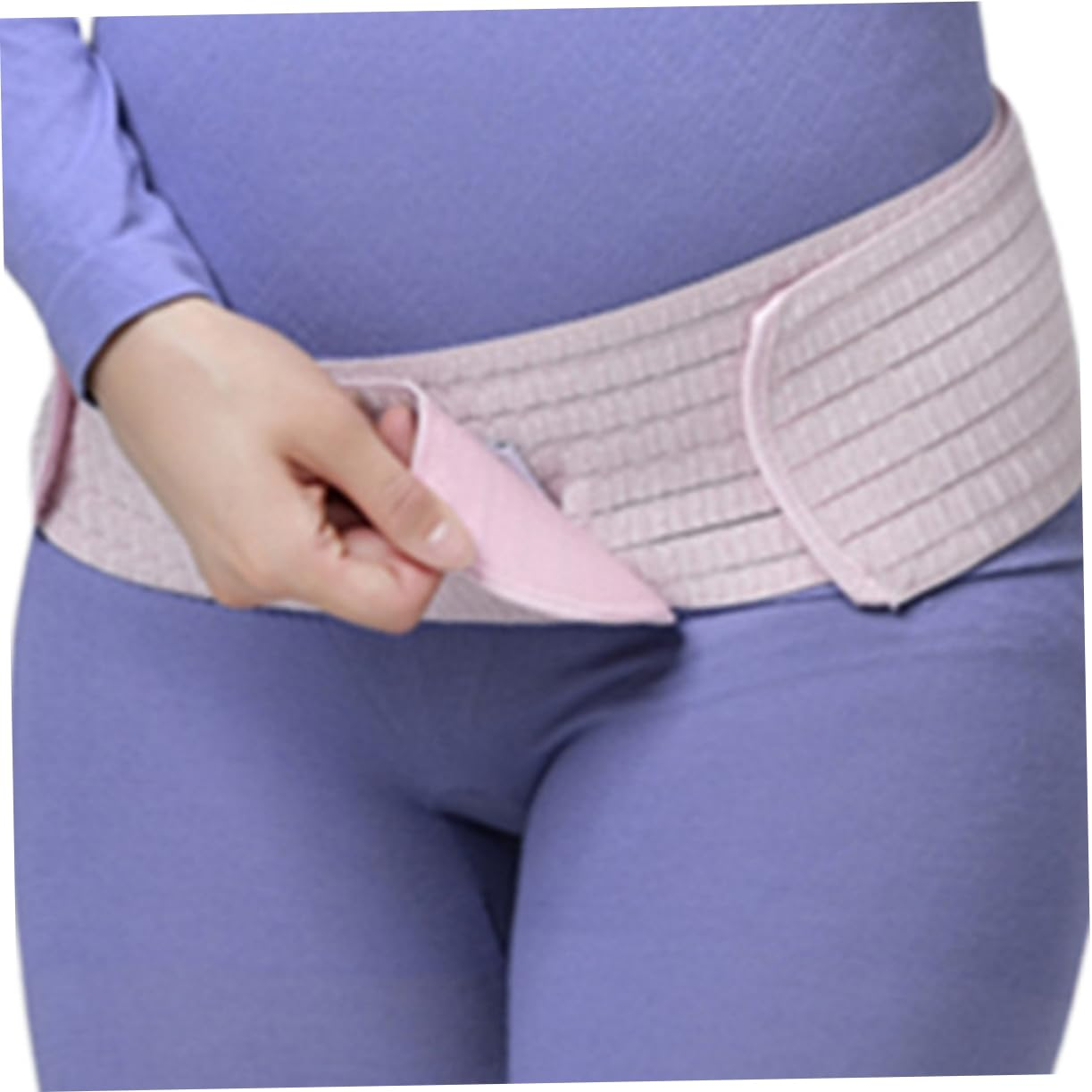 Outanaya Breathable Dual-Layer Maternity Belly Band Pelvic Support for Pregnant Women, Postpartum Waist Care Abdominal Belt, Pink Free Size Pregnancy Protector image number 1