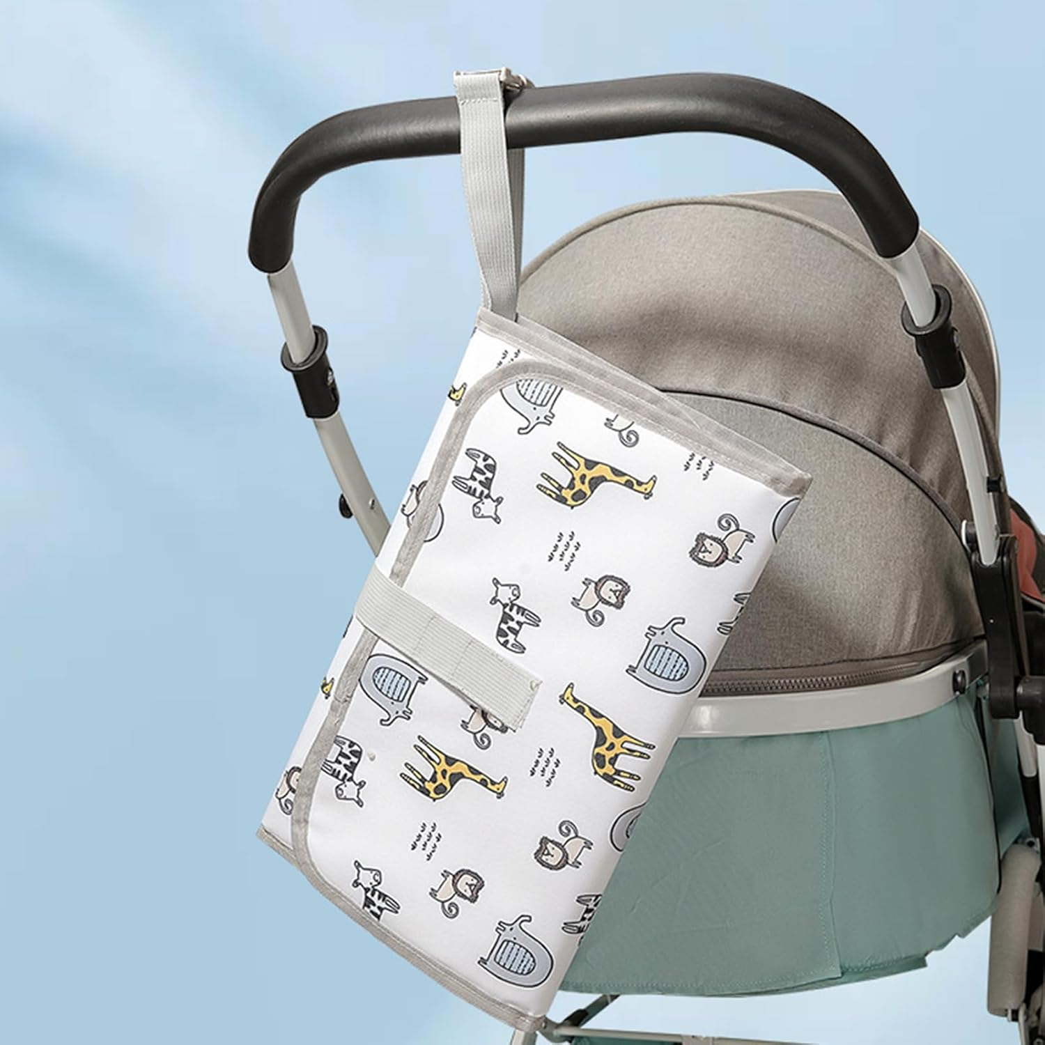 Diaper Changing Pad - Diaper Changing Mat Waterproof - Foldable Travel Accessories with Wipes Pocket for Stroller Boy Girl Parents Dad Nursery Daycare Hospital Airplane image number 1