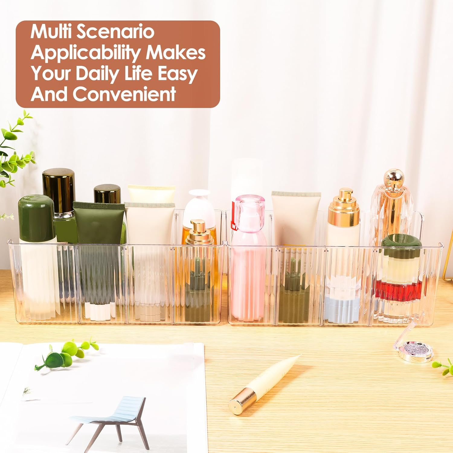 NIPUAEGO 2Pcs Belt Organizer Box, Space Saving Design Three Detachable Partition Belt Storage Case for Closet Dresser 26&times;13.5&times;10.5Cm image number 6