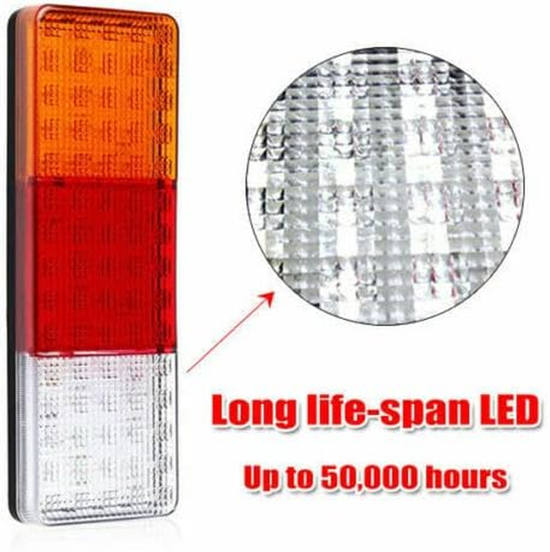 2Pcs 12-24V 75 LED Rear Trailer Tail Lights Caravan Truck Boat Pair Kit Waterproof Rear Lights for Truck, Caravan, Boat, Ute, 4WD & Camper image number 2