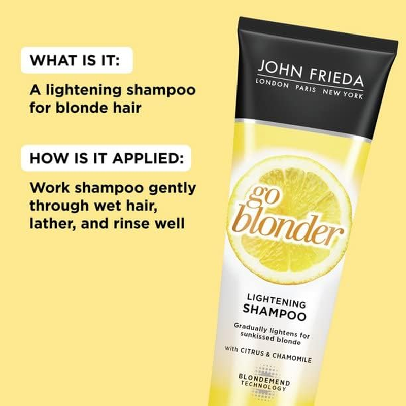 John Frieda Sheer Blonde Go Blonder Lightening Shampoo, 8.45 Fluid Ounce (Pack of 2) image number 2
