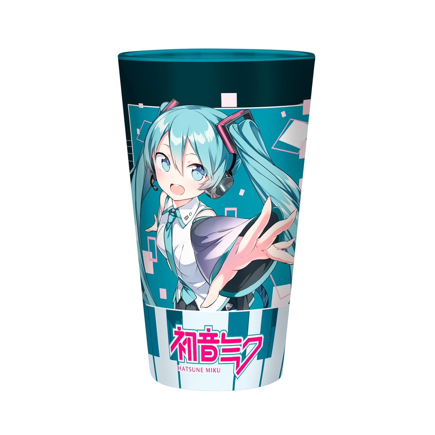 ABYSTYLE Hatsune Miku Musical City Large Glass 14 Fl Oz Anime Manga Home & Kitchen Drinkware Merchandise Gift image number 3