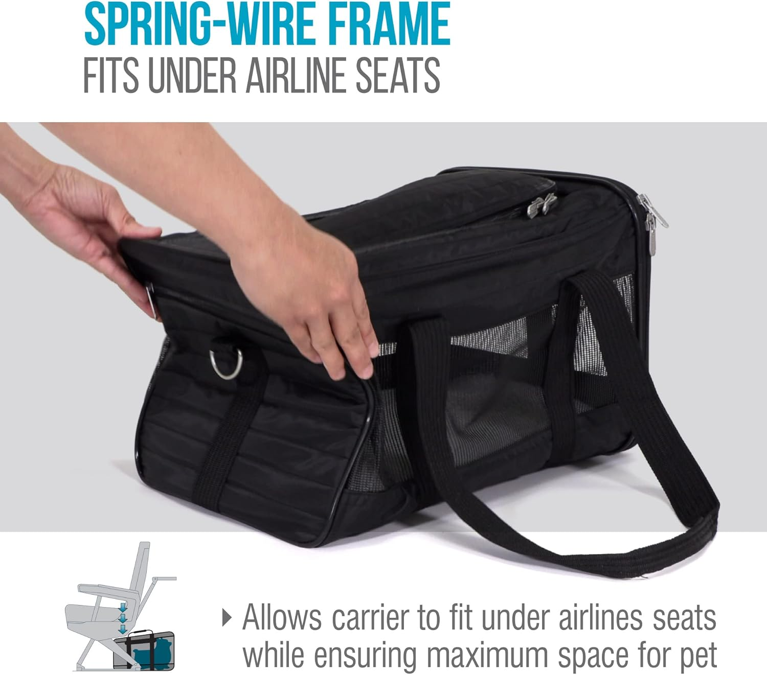 Original Deluxe Travel Pet Carrier, Airline Approved - Black, Large image number 2