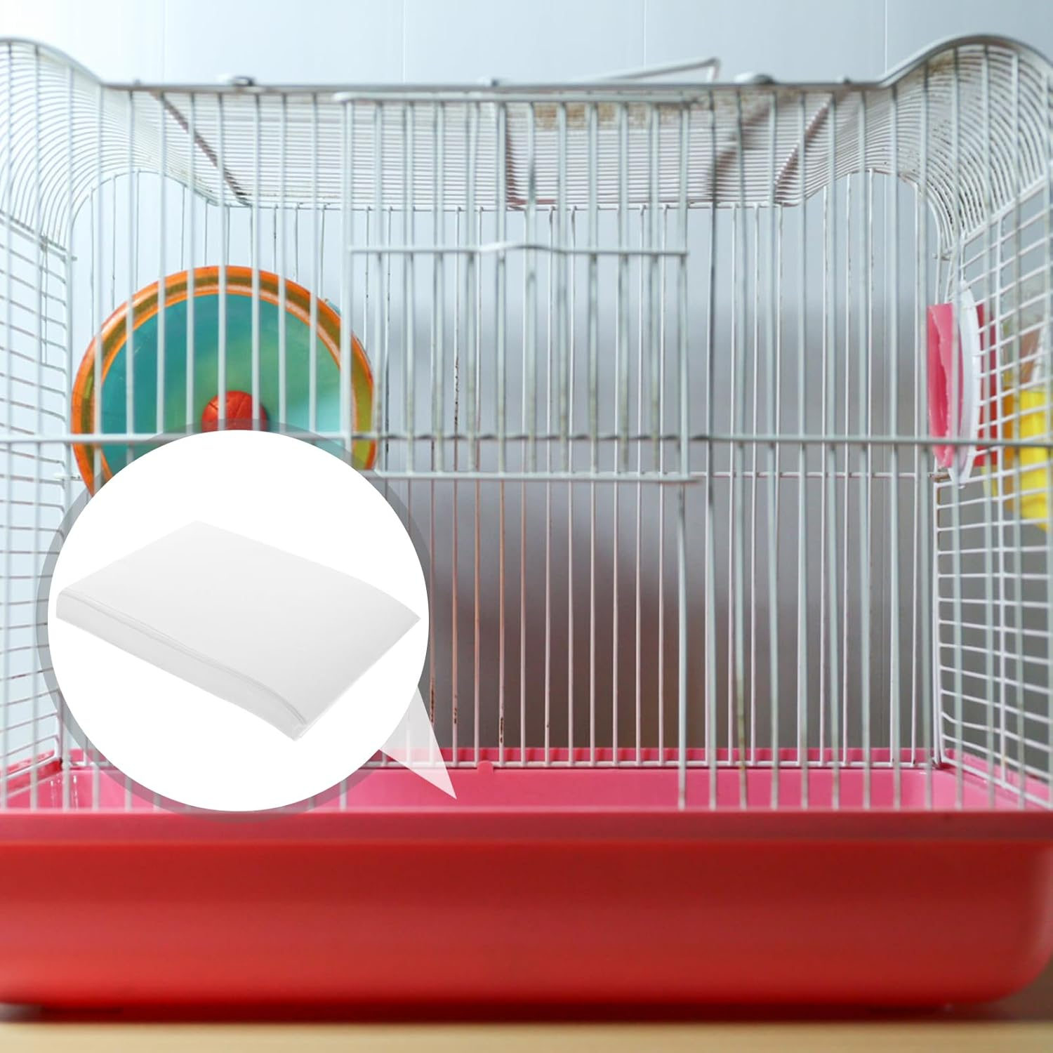 Yardwe 100Pcs Bird Cage Liners Parrot Cage Paper Mats Absorbent Leakproof Bird Cage Mat for Birds image number 4