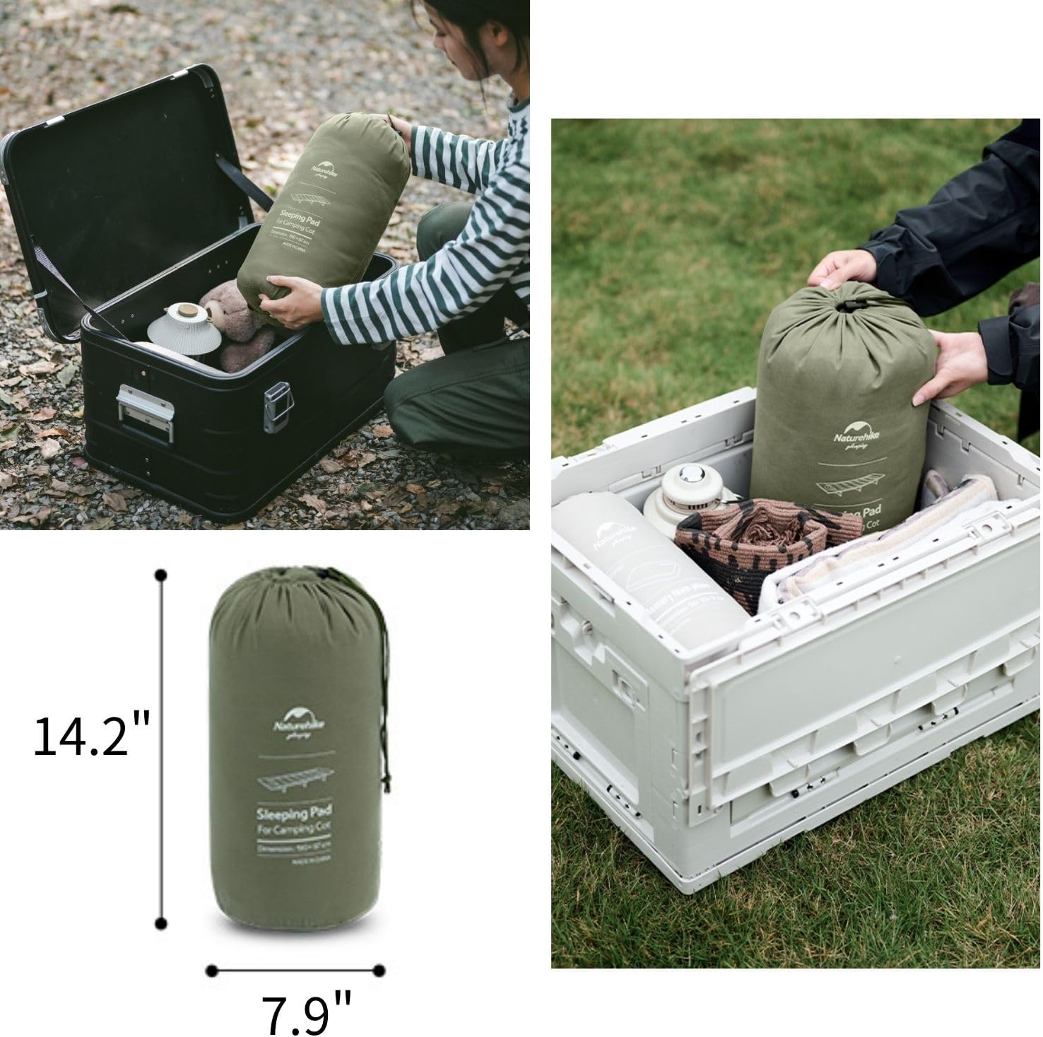 Windhike Naturehike Cot Mattress Pad, Sleeping Cot Pads, Comfortable Lightweight Cot Mat, Cotton Soft Warm Thick Camping Cot Pad, for Outdoor & Hiking, Snap Fasteners on the Bottom, with Storage Bag image number 5