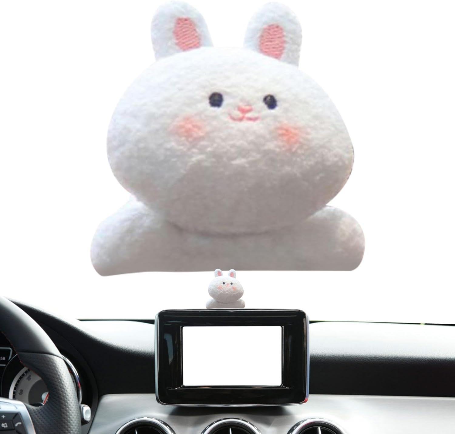 Car Cartoon Decoration, Animal Car Accessories | Vista Printed Plush Animal Cartoon Ornament - Portable Car Charm for Center Console, Cute Animal Decoration for Men and Women image number 3