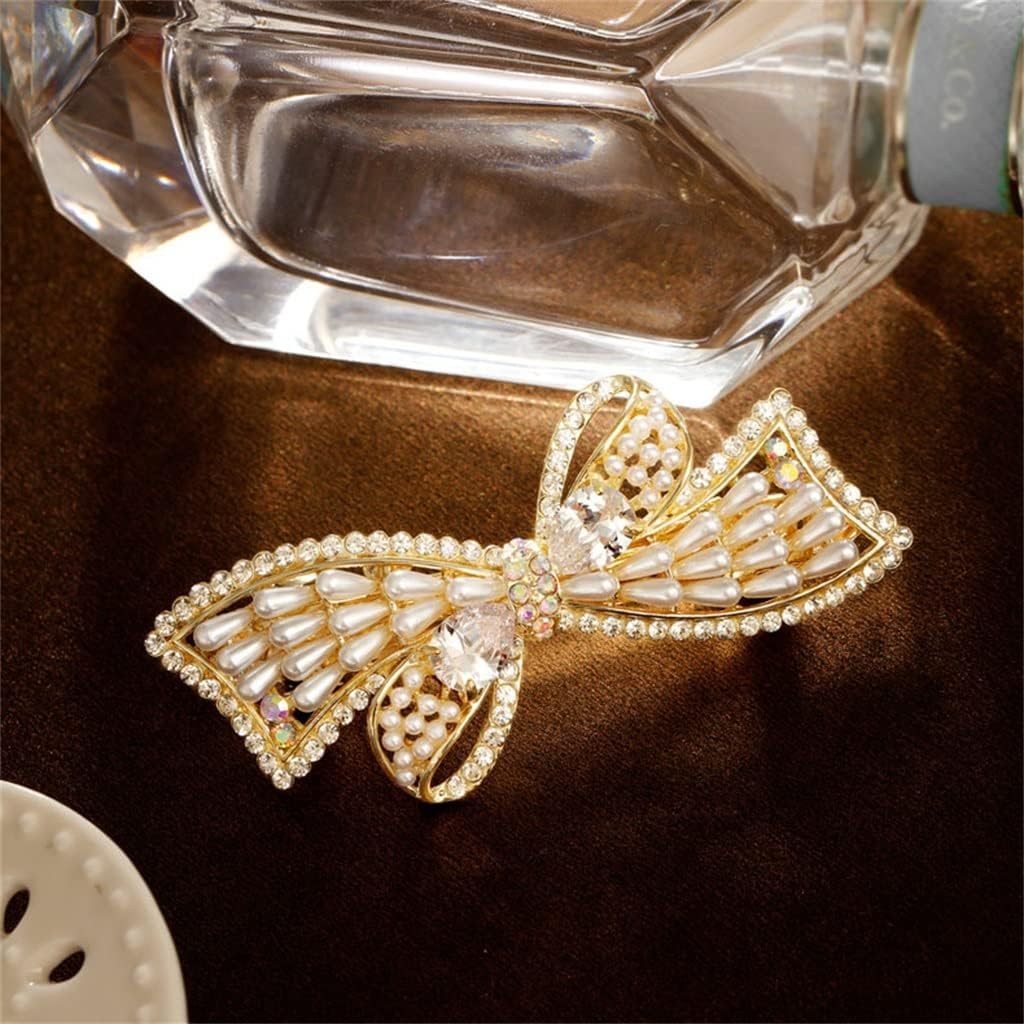 Crystal Hair Accessories,Clips Hairpins,Clip Plate,Hairpin Hair Accessories Head Trim Clip Spring Clip Handmade Non-Slip Orange Town Girl (Color : A, Size : 6.6 * 3.4Cm)