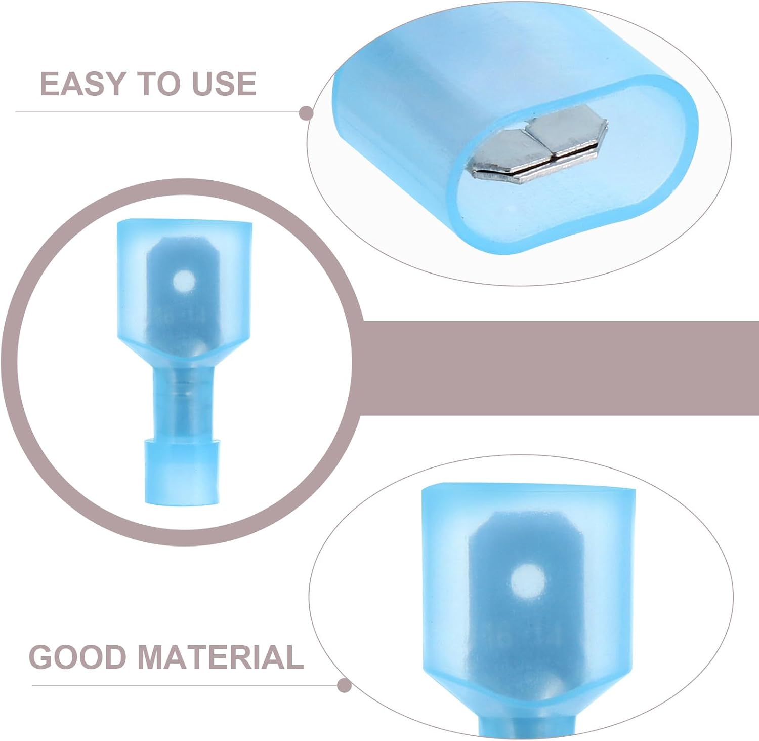 Baluue Nylon Insulated Spade Terminals 150Pcs Fully Insulated Quick Disconnect Connectors for Electrical Wiring Industrial Use