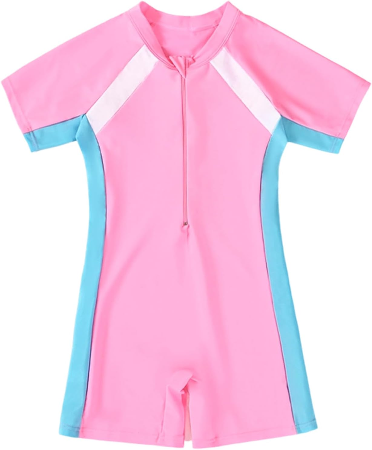 Fiohiros Girls Swimming Costume, Girls Swimsuit One-Piece, Quick Dry Short Sleeve Swimming Suit for Girl Beach Bathing & Water Sports image number 3