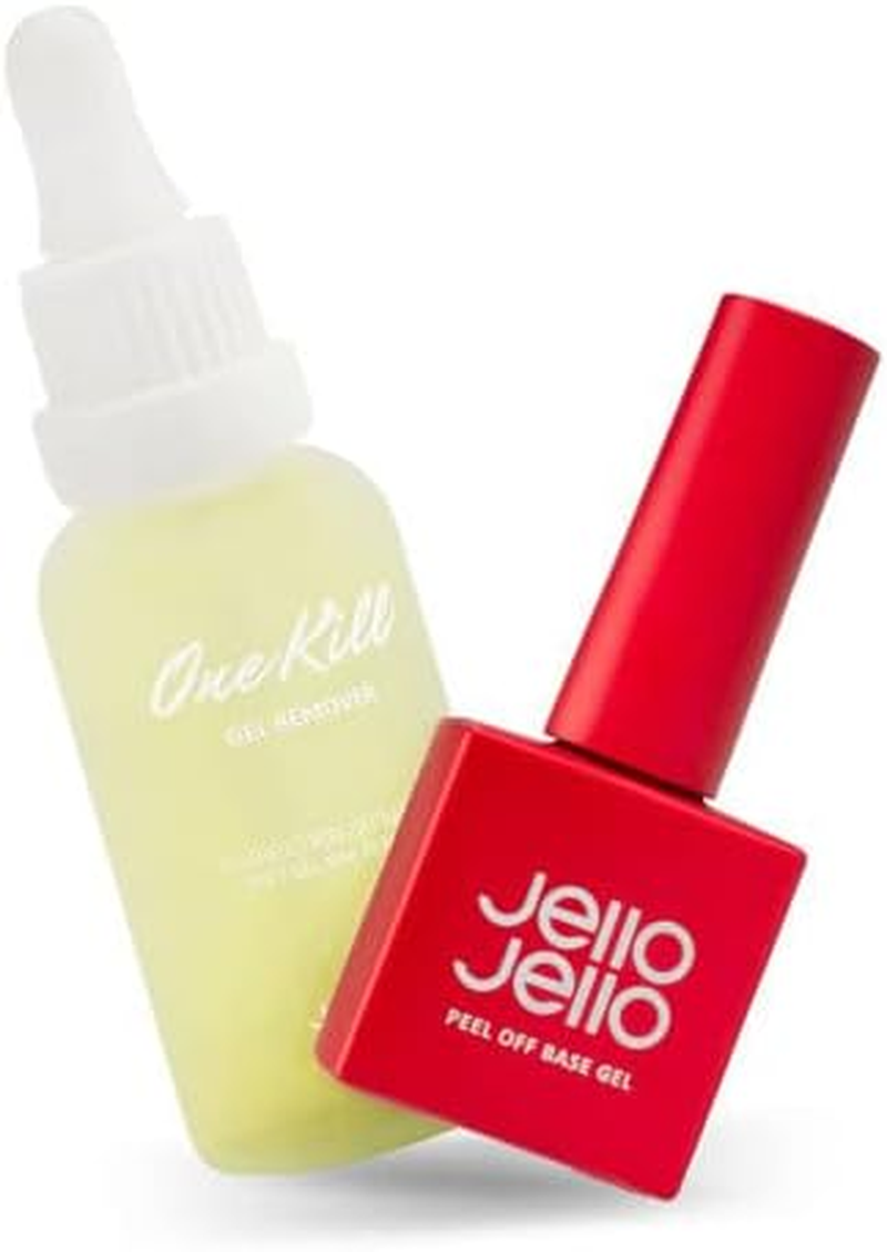 JELLO JELLO One Kill Set (Peel off Base Gel 10Ml + One Kill Remover 30Ml Set + 10 Cuticle Sticks) | Gel Remover, Nail Repair and Health, Easy Remover Gel Nail, Self Gel Nail image number 3