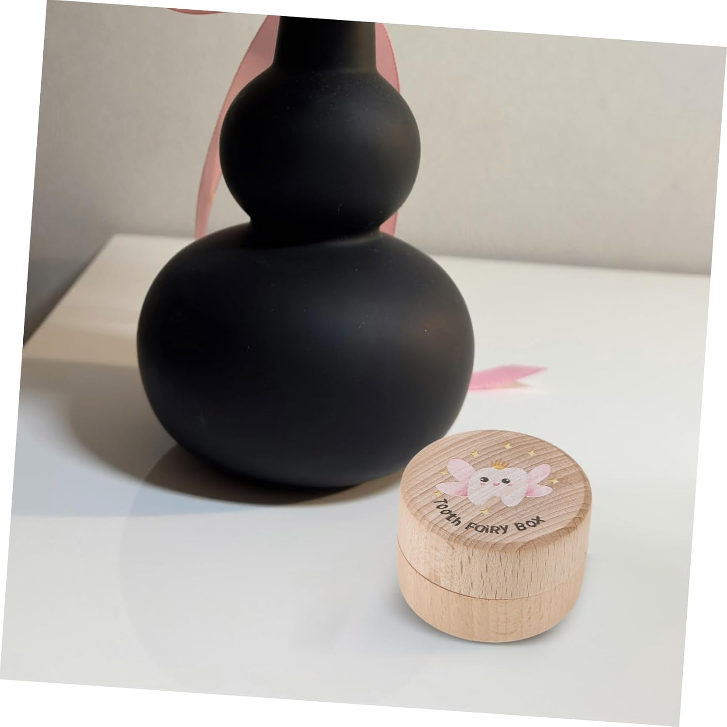 Garneck Organize First Tooth Wooden Keepsake Box Hair Container Safe Contemporary Design image number 4