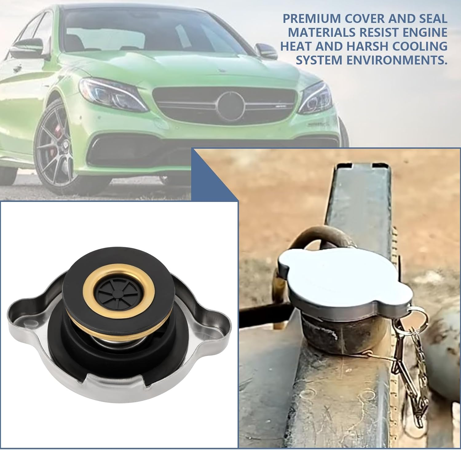 Ecsing 1 Pc Expansion Tank Cap Coolant Tank 1.4 Bar Compatible with Mercedes W201 W202 1245000406 Compatible with FEBI BILSTEIN 06568 image number 2