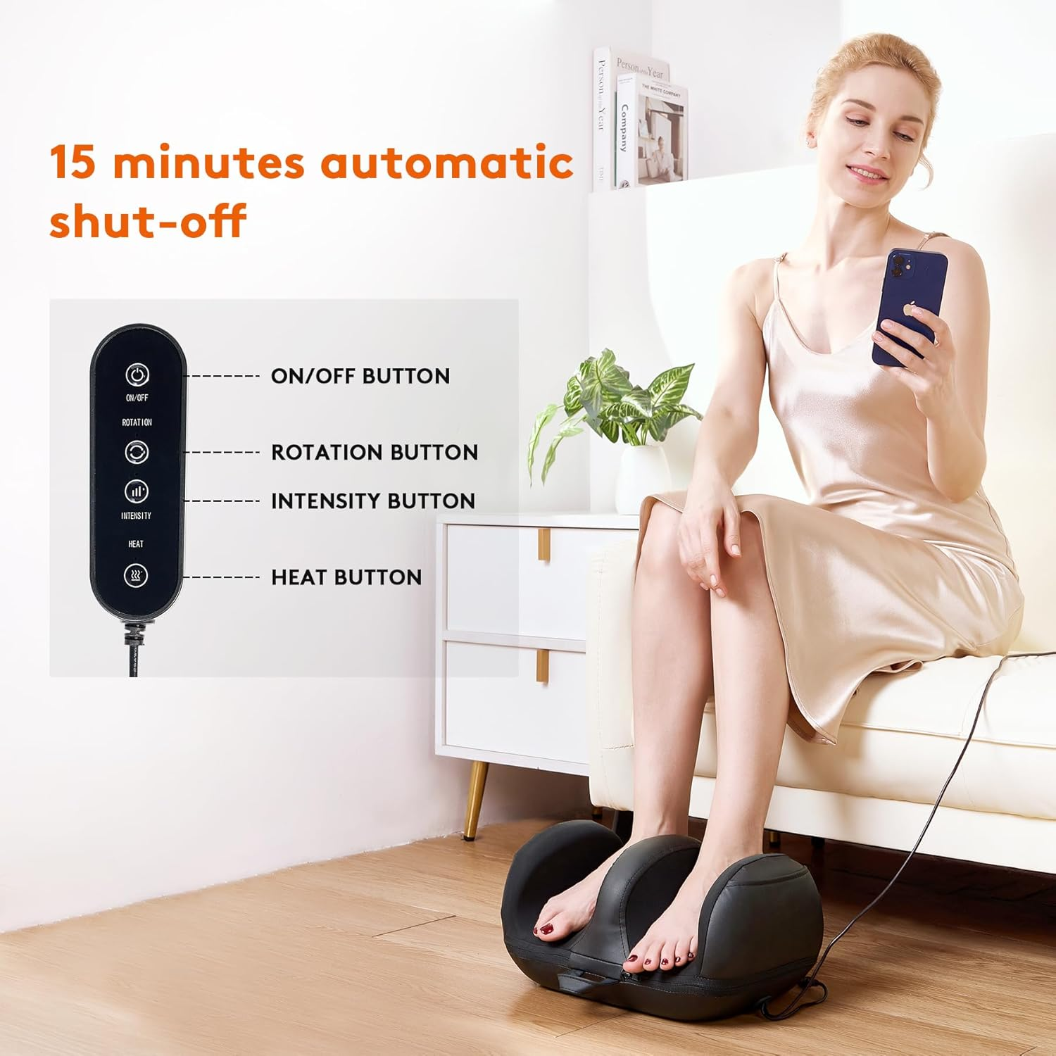 AERLANG Foot Massager with Heat, Cordless Deep Tissue Foot Massage Machine for Foot and Calf Massage, Home or Office Use image number 2