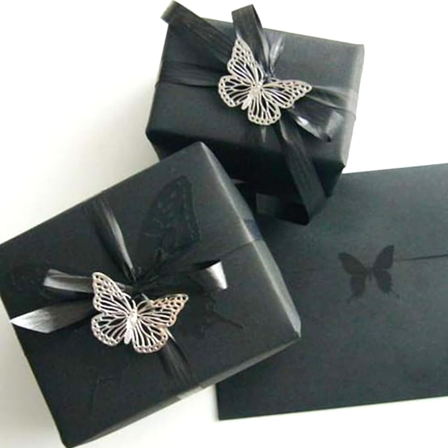 40 Sheets Black Wrapping Tissue for Gift Bags Decorations Crafts DIY Recyclable Black Tissue Paper Bulk, 14 X 20 Inches Packaging Paper