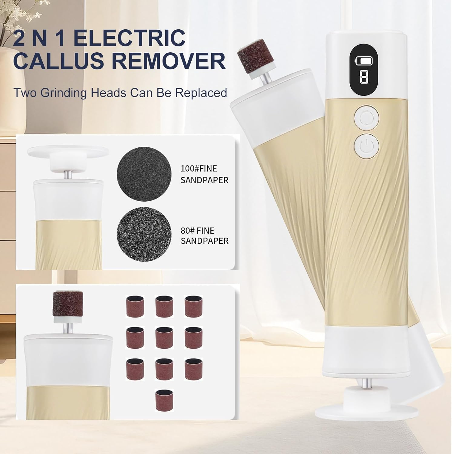 Electric Foot Callus Remover, Professional Pedicure Kit with 9 Speed, LCD Display, Reversal, Gear Memory & Charging Dock, Rechargeable Foot File Grinder for Feet Dry Dead Skin