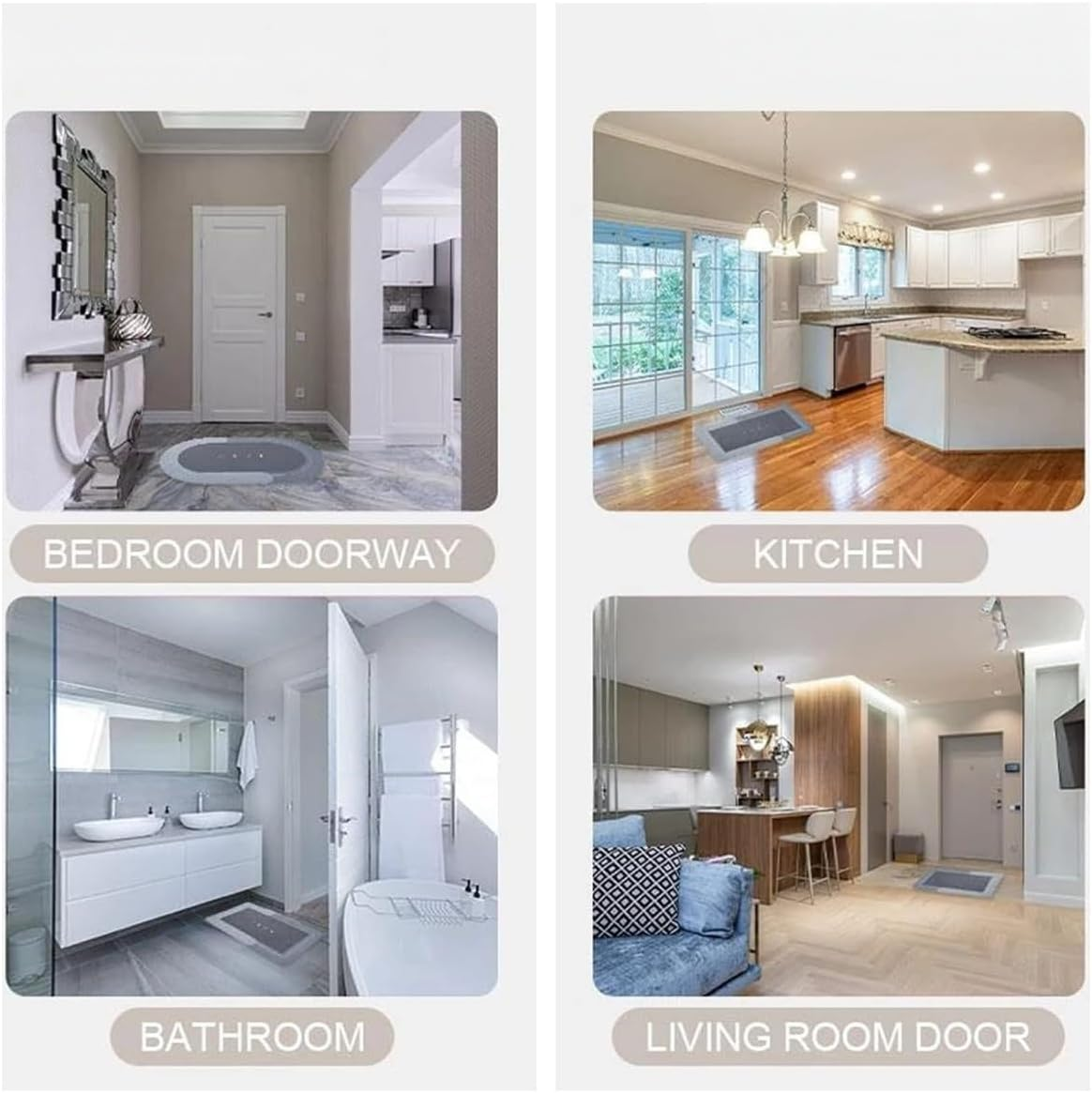 Absorbent Bath Mat,60X40Cm Bathroom Mat,Super Absorbent Quick Dry Bathroom Mat Premium Rubber Backed Bathroom Floor Rugs Non Slip Bath Rugs for Bathroom (Diatom Ooze, Blue Circle) image number 1