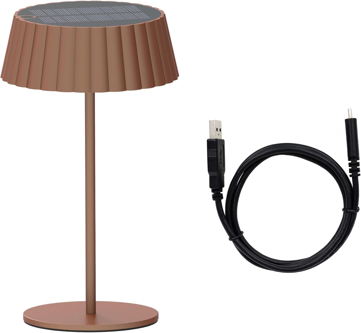 Bold Solar Table Lamp IP44, 2 W/180 Lm 2700 K Rust Red - Solar Lights for Outdoor Use, LED Lamp, Table Lamp Wireless, Warm White CRI 95, LED Touch Switch & Dimmer, Solar & USB-C Charging, 6 Hours Use image number 5