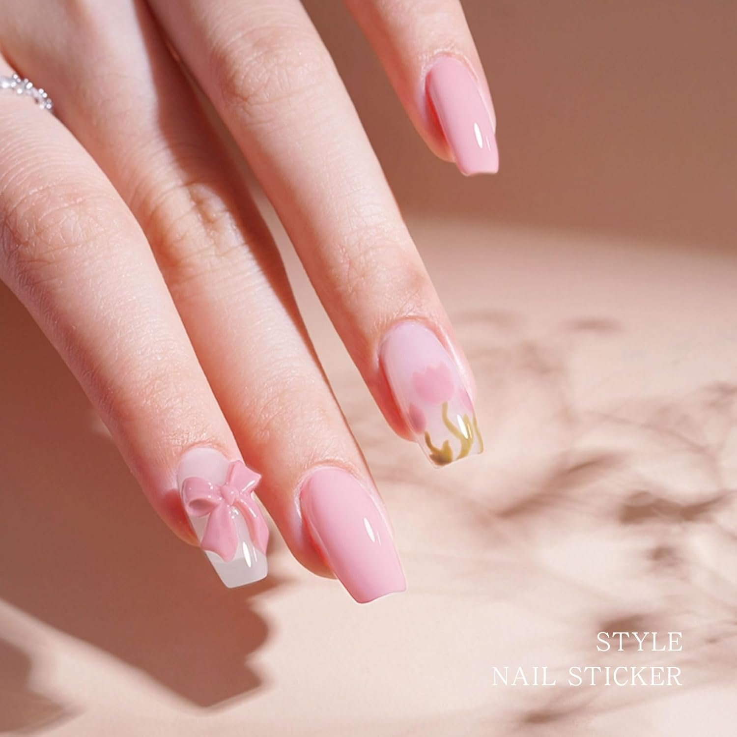 JMEOWIO Nail Foil UV Hardening Cream Pink UV Gel Nail Strips Nail Stickers Nail Stickers Nail Art Decoration Nail Design Accessories image number 3