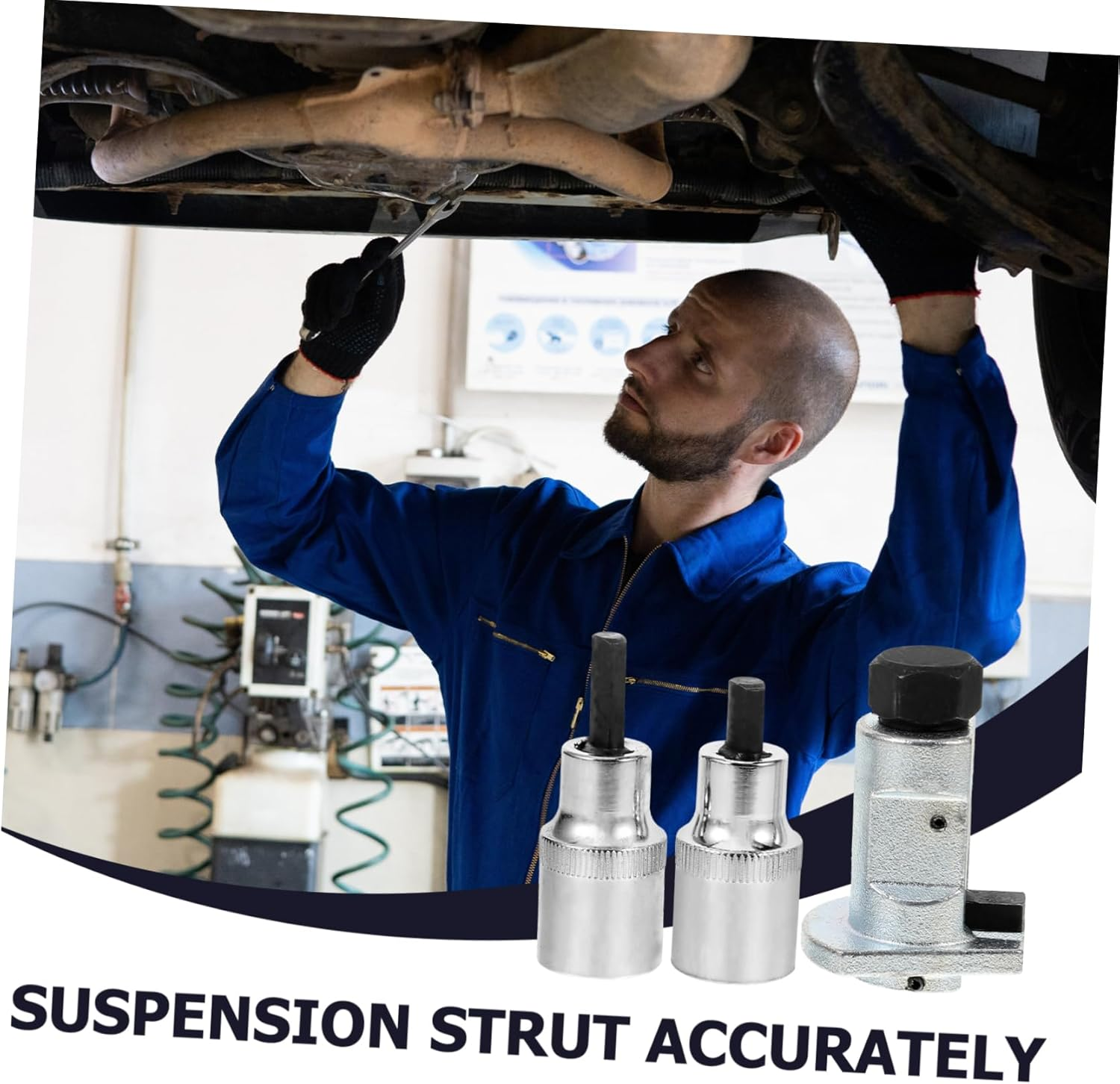 WOONEKY 3Pcs Suspension Strut Spreader Tool Set for Automotive Mechanics Car Shock Absorber Removal Steering and Suspension Tool White image number 5