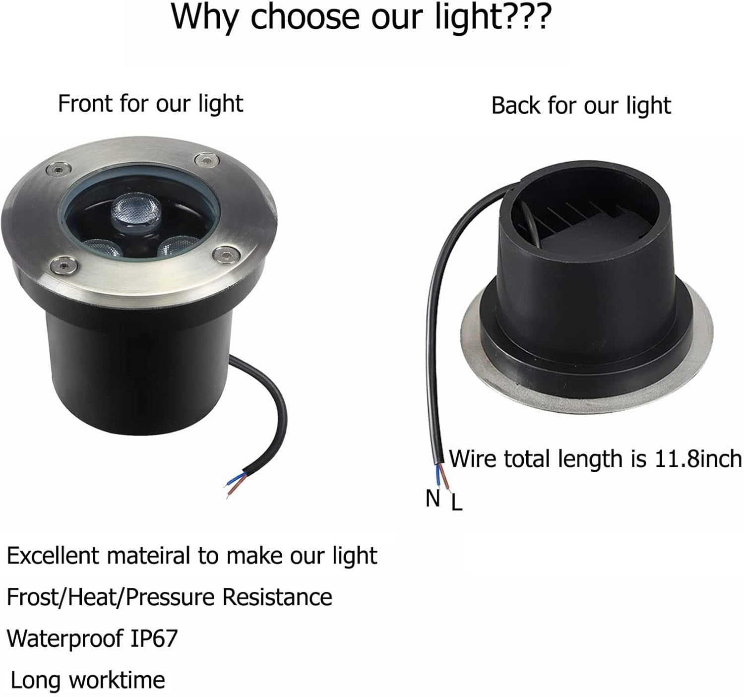 4Pcs 3W LED Ring Fountain Light, In-Ground Lights, Waterproof Lawn Lights, Garden Terrace Lights, for Deck,Step,Yard, Garden(Warm White,3W(100-240V)) image number 5