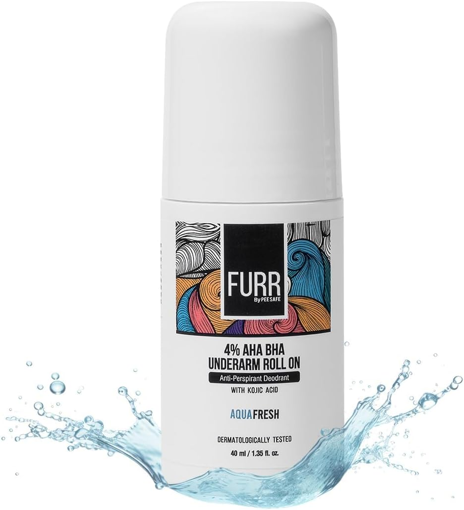 FURR 4% AHA BHA Underarm Roll on with Kojic Acid | Long-Lasting Fresh Aqua Fragrance | Helps Reduce Pigmentation, Prevents Body Odour & Brightens Skin | Dermatologically Tested | Antiperspirant | 40Ml image number 2