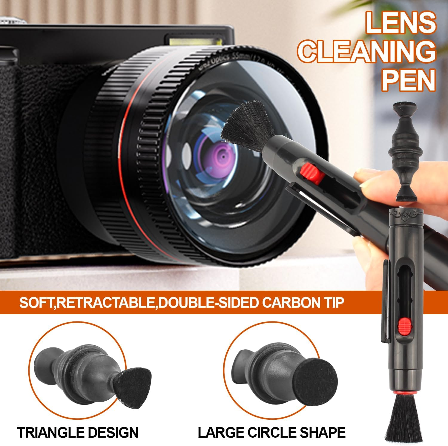 COZY CORE 6-In-1 Camera Cleaning Kit, Camera Lens Cleaner and Accessories, Includes Lens Cleaning Kit, Lens Cleaner, Lens Cleaning Pen, and Soft Brush image number 1